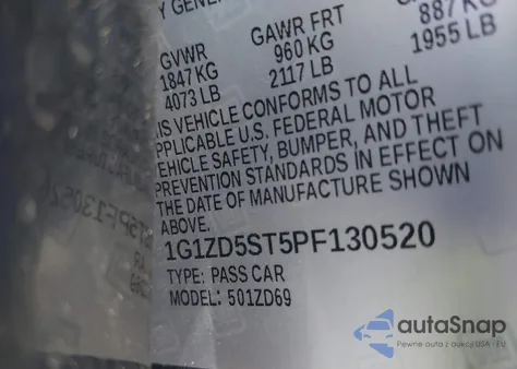 2023 Chevrolet Malibu Fwd 1Lt from USA, damaged, VIN 1G1ZD5ST5PF130520